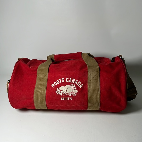 Roots Bags Roots Canada Red Canvas Duffel Bag Poshmark